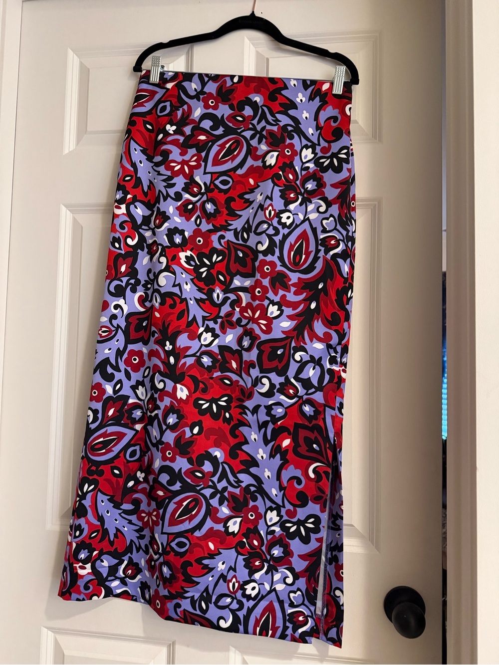 Ann Taylor Floral Maxi Skirt in Red, Lavender and Black